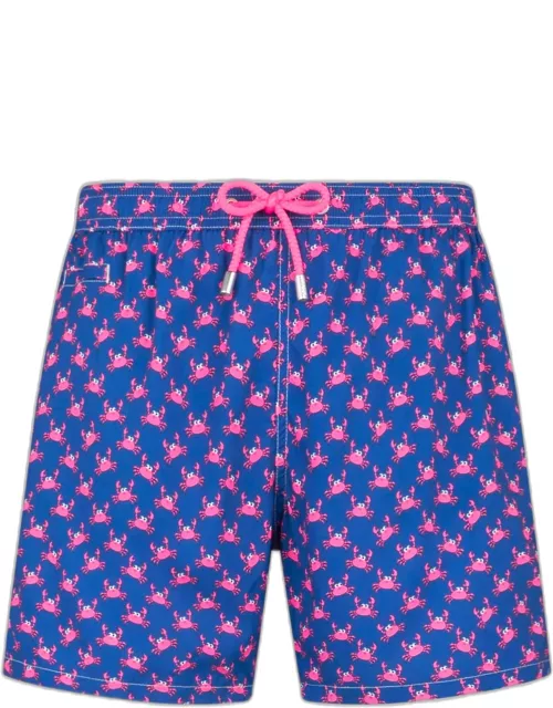 MC2 Saint Barth Man Light Fabric Comfort Swim Shorts With Crabs Print