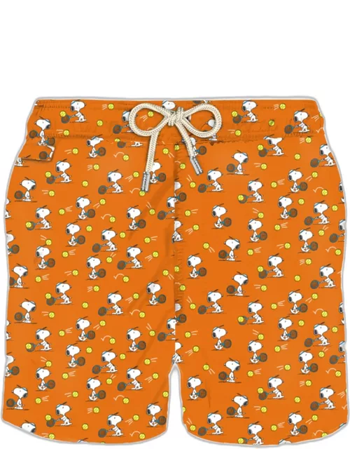 MC2 Saint Barth Man Light Fabric Swim Shorts With Tennis Snoopy Print Snoopy - Peanuts Special Edition