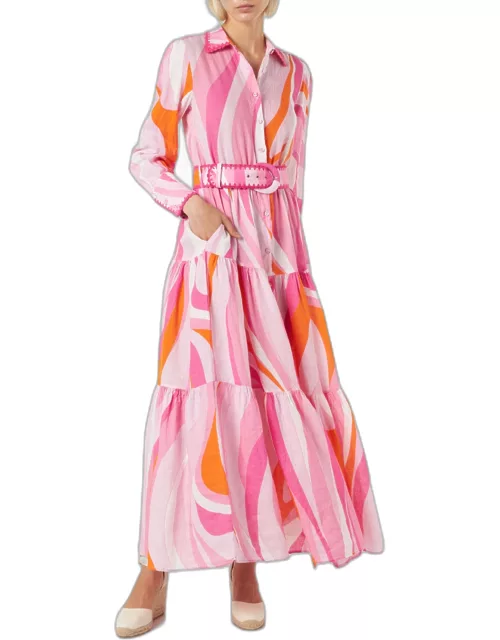 MC2 Saint Barth Multicolor Shape Wave Dress Marbella With Embroiderie