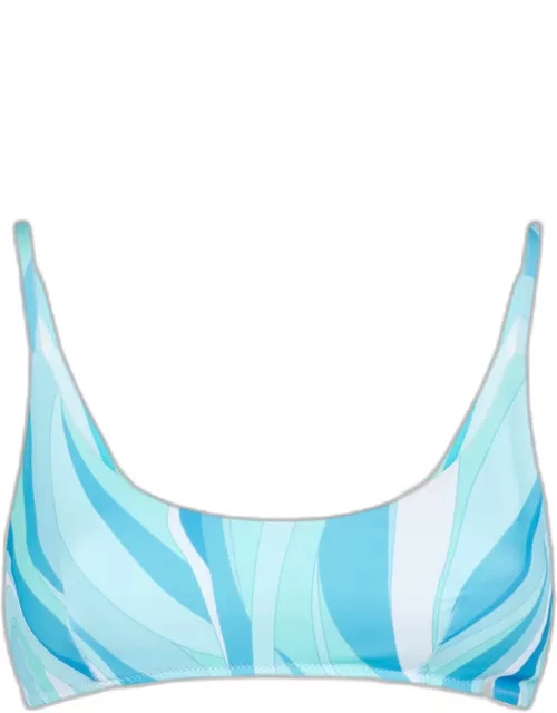 MC2 Saint Barth Woman Bralette Swimsuit With Multicolor Wave