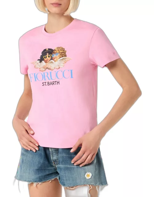 MC2 Saint Barth Woman Cotton T-shirt With Fiorucci Print Fiorucci Special Edition