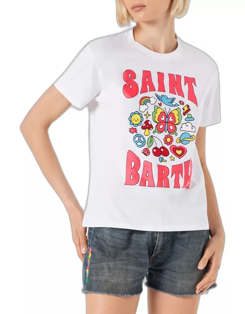 MC2 Saint Barth Woman Cotton T-shirt With Saint Barth Print
