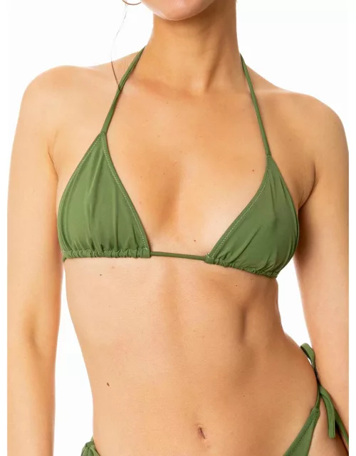 MC2 Saint Barth Woman Forest Green Triangle Top Swimsuit