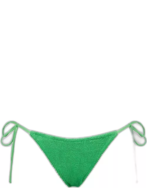 MC2 Saint Barth Woman Green Crinkle Cheeky Swim Brief