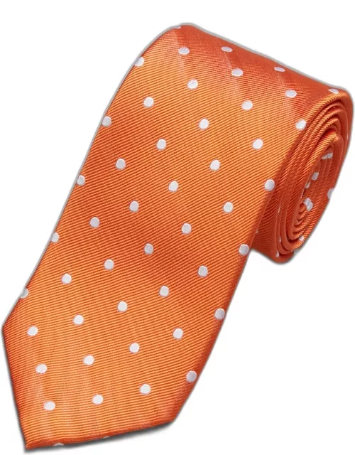 JoS. A. Bank Men's Traveler Collection Dot Tie - Long, Orange, LONG