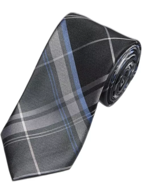 JoS. A. Bank Men's Large-Scale Plaid Tie, Black, One