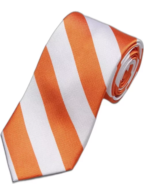 JoS. A. Bank Men's Traveler Collection Stripe Tie - Long, Orange, LONG
