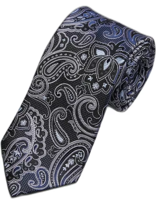 JoS. A. Bank Men's Reserve Collection Lotus Paisley Tie - Long, Black, LONG