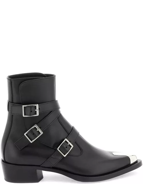 ALEXANDER MCQUEEN 'punk' boots with three buckle