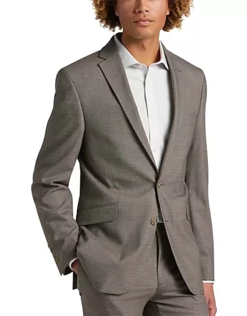 Wilke-Rodriguez Men's Slim Fit Suit Brown Grid