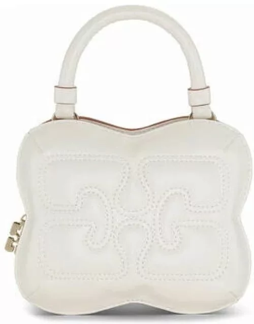 GANNI Egret Small Butterfly Crossbody Bag in White Polyester/Polyurethane/Leather Women'