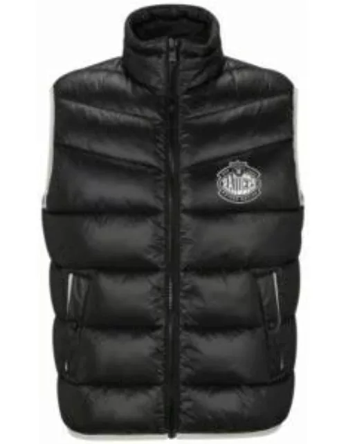 BOSS x NFL water-repellent padded gilet with collaborative branding- Raiders Men's Casual Jacket