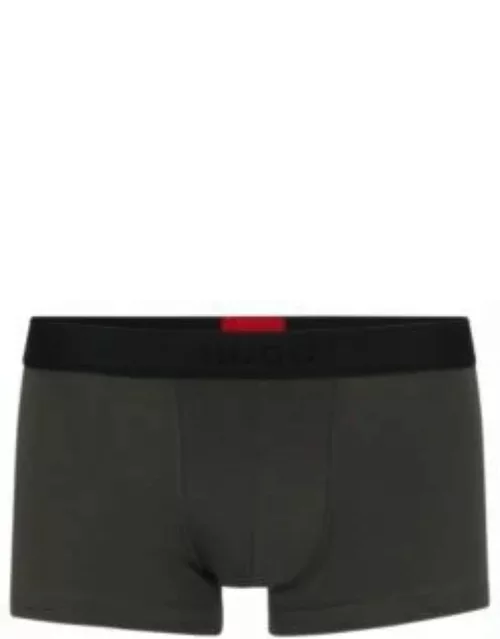 Stretch-cotton trunks with playing-card logo- Dark Grey Men's Underwear and Nightwear