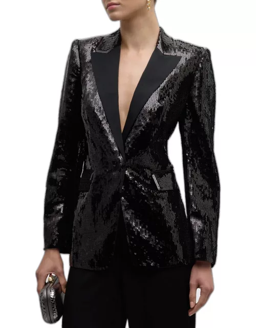 Shawn Sequin Single-Button Jacket