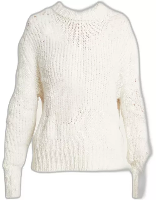 Silk Textured Mesh Knit Sweater
