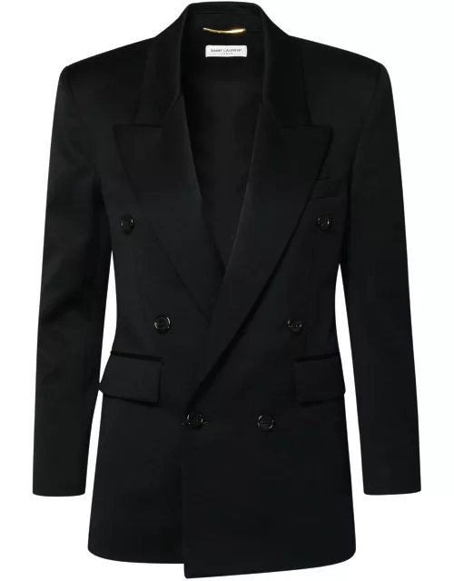 Saint Laurent Black Cotton Blazer Jacket