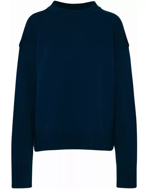 Jil Sander Sweater In Blue Cashmere Blend