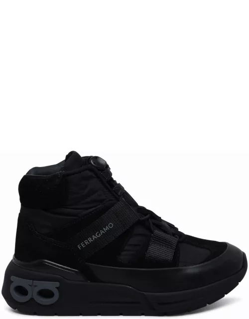 Ferragamo Black Tech Fabric Blend Sneaker