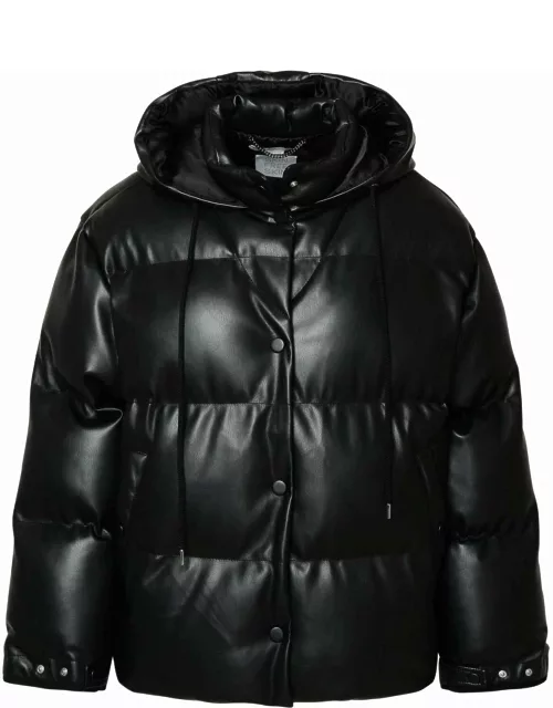 Stella McCartney Altermat Black Imitation Leather Down Jacket