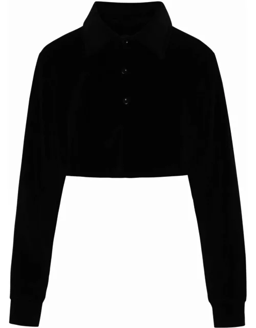 RE/DONE Black Cotton Blend Polo Shirt