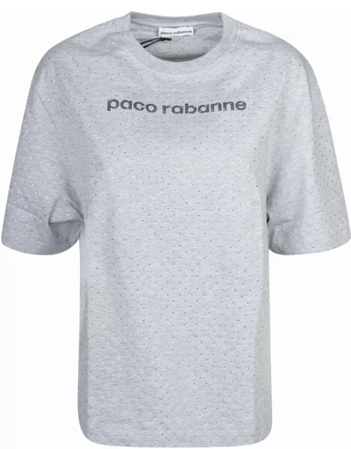 Paco Rabanne Rhinestones Embellished Logo T-shirt