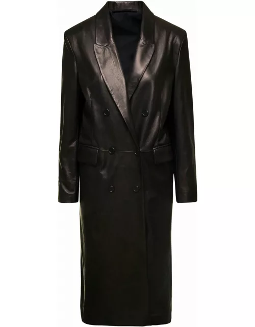 Salvatore Santoro Long Double Breasted Leather Coat