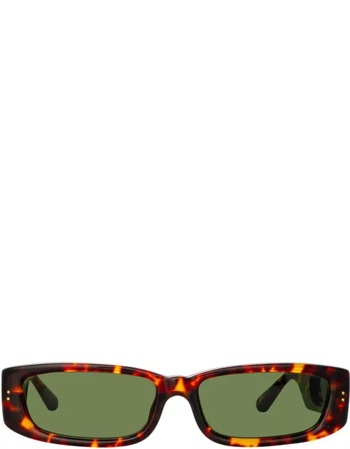 Linda Farrow Lfl1419 Dark T-shell / Light Gold Sunglasse