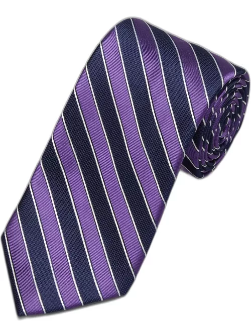 JoS. A. Bank Men's Stripe Twill Tie - Long, Purple, LONG