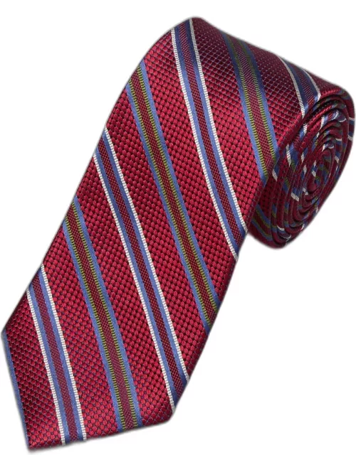 JoS. A. Bank Men's Reserve Collection Caviar Stripe Tie, Dark Red, One
