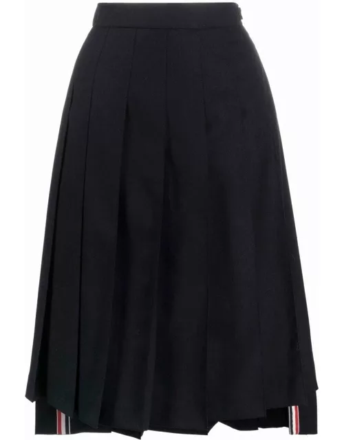 Thom Browne Super 120s twill pleated skirt