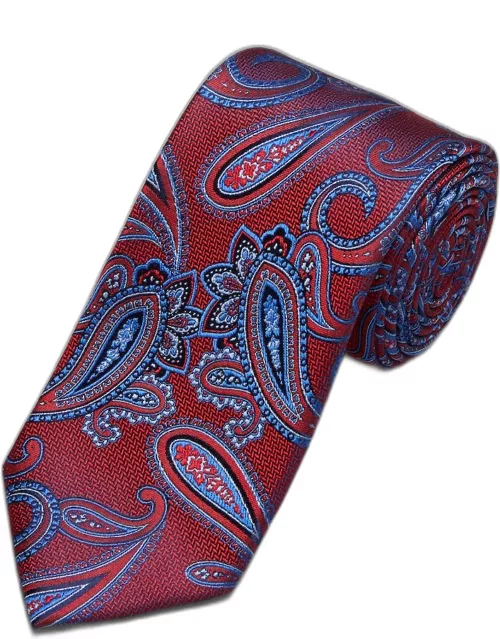 JoS. A. Bank Men's Reserve Collection Paisley Tie, Dark Red, One