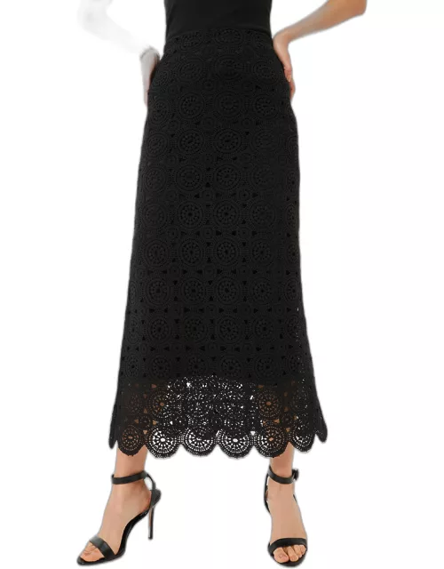 Black Lilja Crochet Maxi Skirt