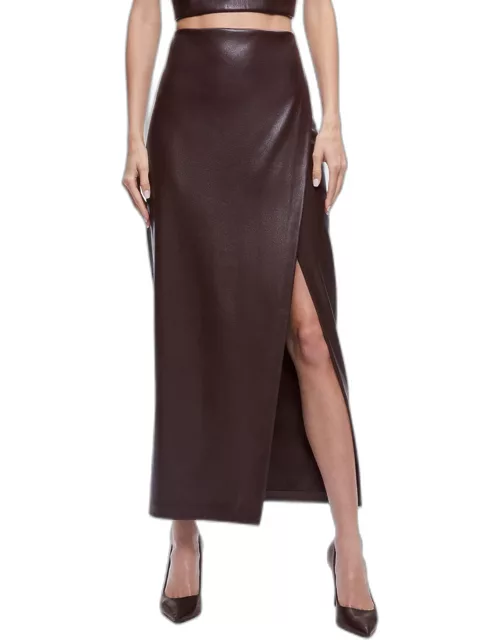 Siobhan Vegan Leather Wrap Maxi Skirt