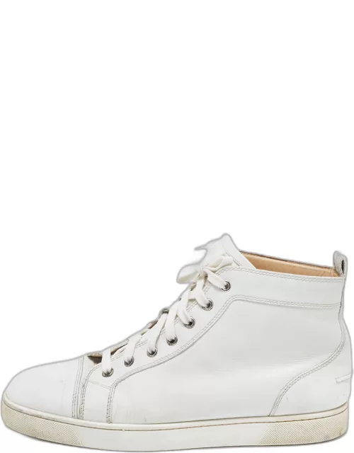 Christian Louboutin White Leather Louis High Top Sneaker