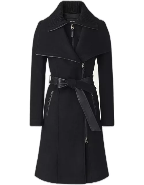 Nori Double-Face Wool Belted Top Coat