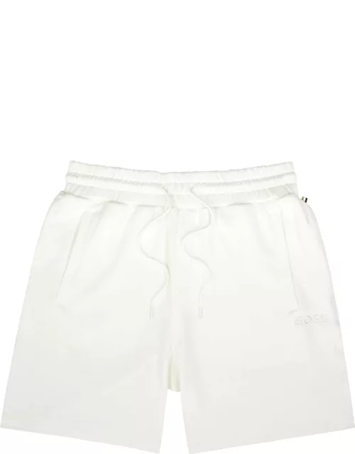 Boss Logo-embroidered Cotton Shorts - White