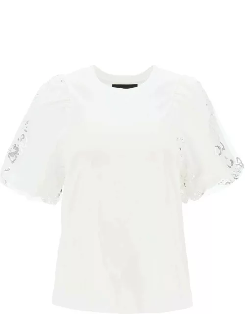 Simone Rocha Embroidered Puff Sleeve A-line T-shirt