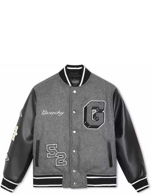 Givenchy Grey Wool Blend Bomber Jacket