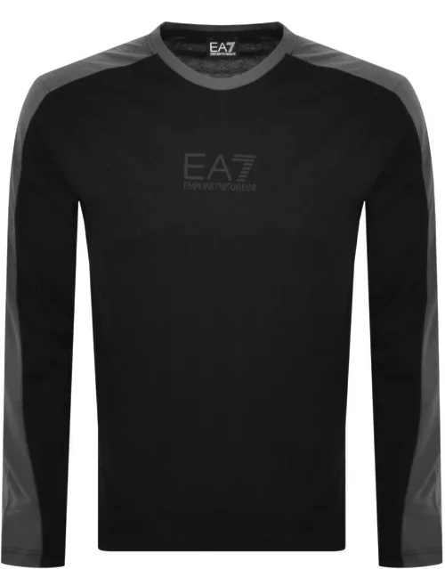 EA7 Emporio Armani Long Sleeve Logo T Shirt Black