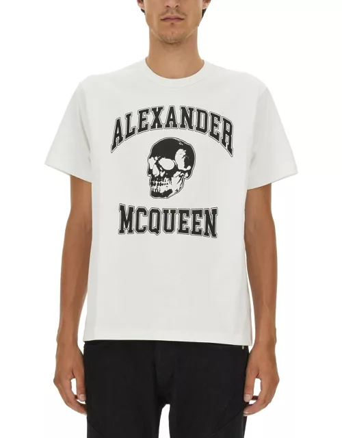 alexander mcqueen skull logo t-shirt