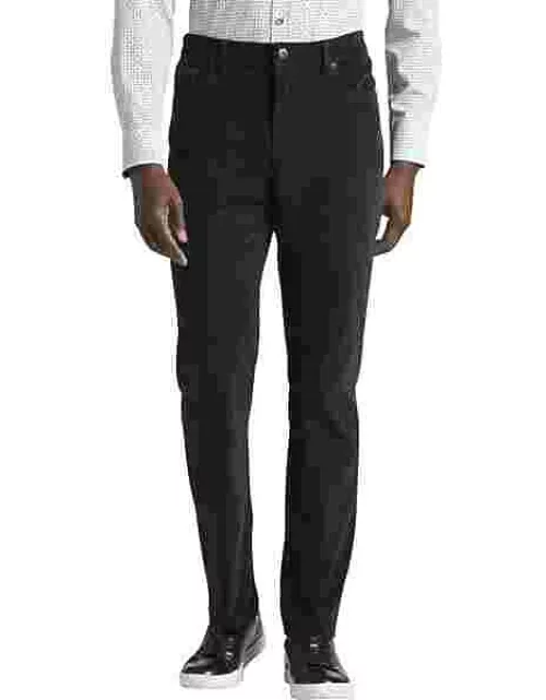 Joseph Abboud Men's Modern Fit Comfort Stretch 5-Pocket Corduroy Pants Black
