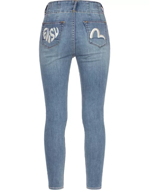 Logo and Seagull Embroidery Skinny Jean
