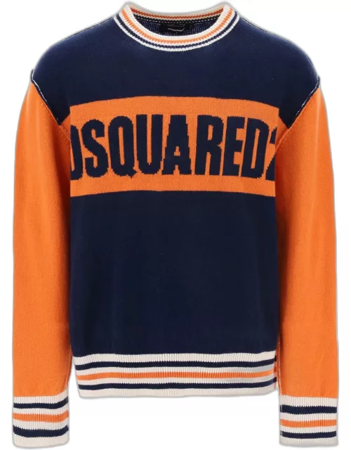 DSQUARED2 college sweater in jacquard woo