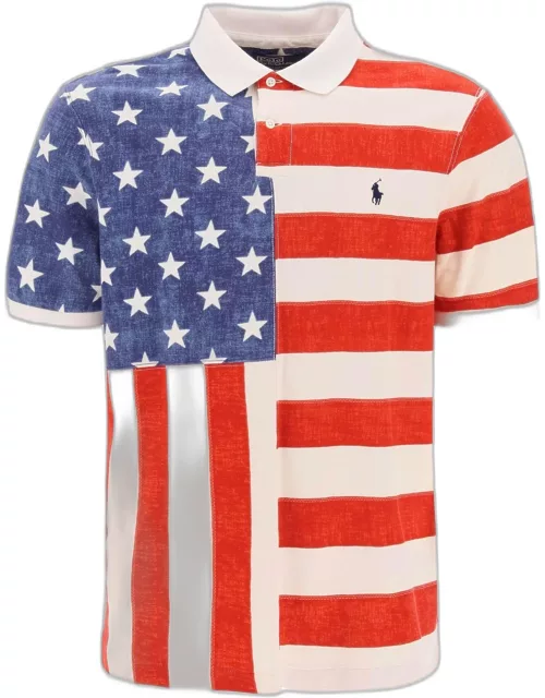 POLO RALPH LAUREN Classic Fit polo shirt with printed flag