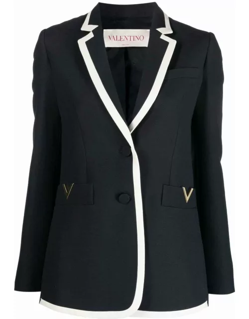 Valentino blazer with navy blue logo plaque