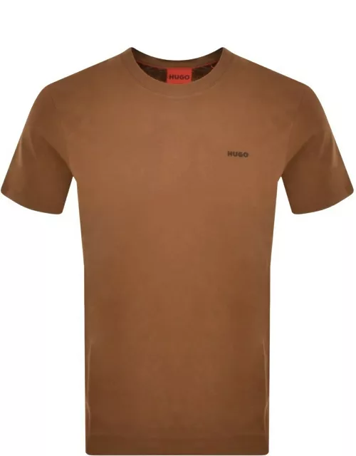 HUGO Dero222 Short Sleeved T Shirt Brown
