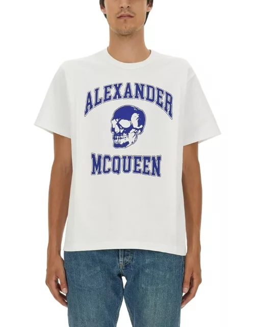 alexander mcqueen skull logo t-shirt