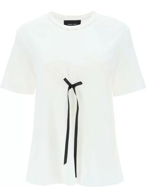 SIMONE ROCHA A-line T-shirt with bow detai