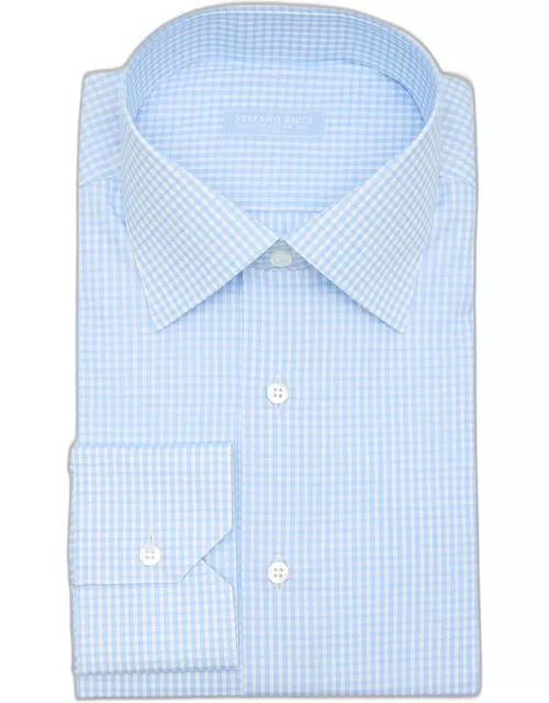 Men's Gingham Check-Print Dress Shirt