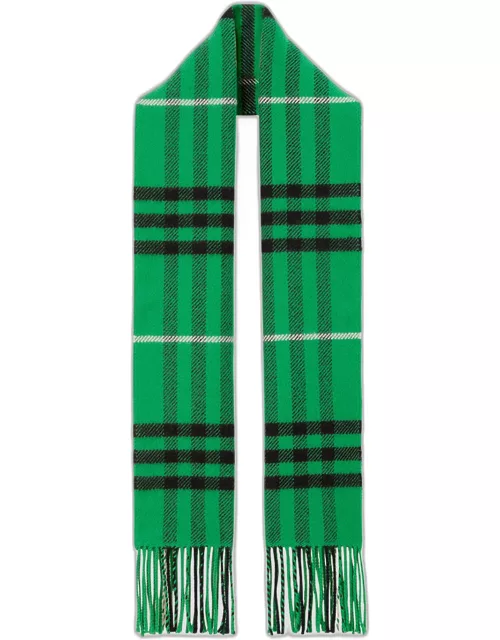 Men's Wool-Cashmere Check-Print Scarf